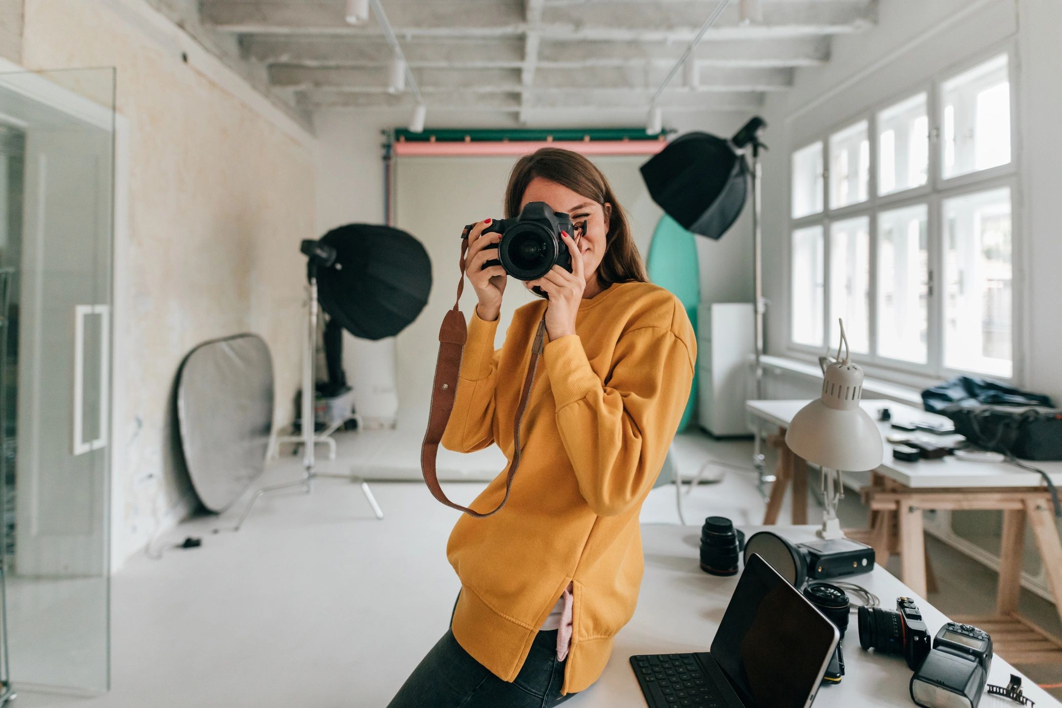 professional photographer in studio